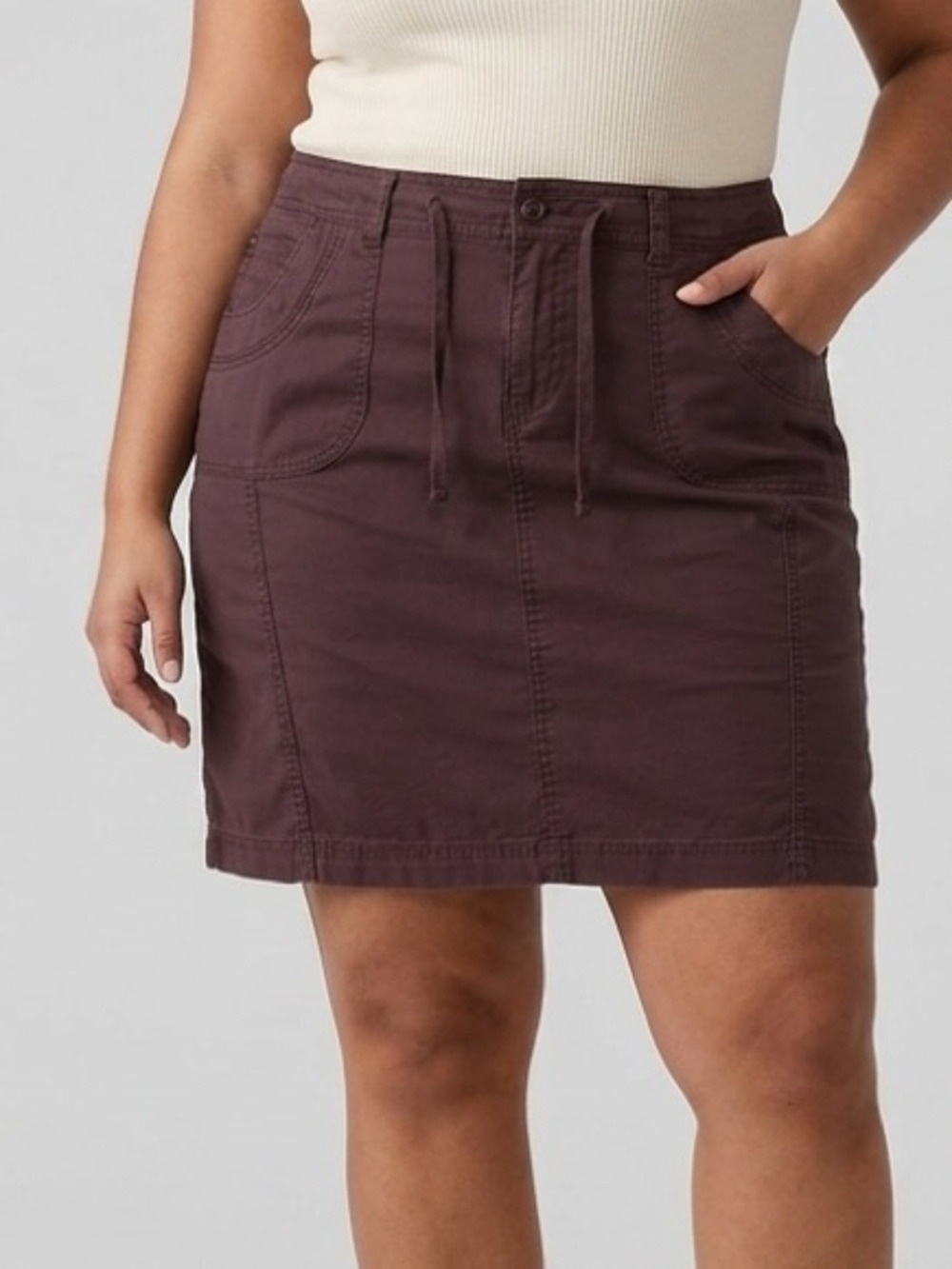 😍CLEARANCE -  CLEO PETITES Brown Cotton Mini Skirt Size 18